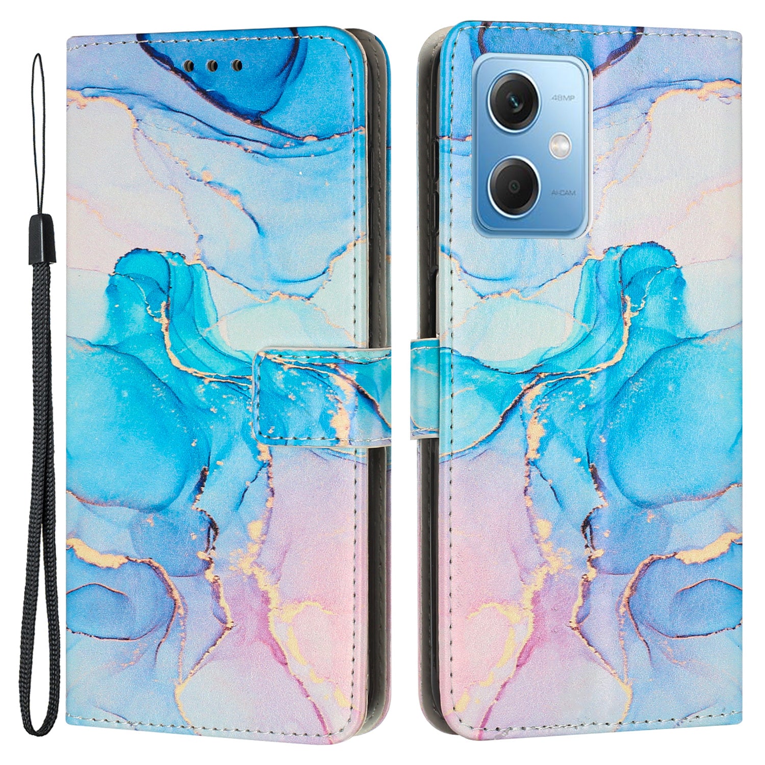 For Xiaomi Redmi Note 12 5G (Global) (India) (China) Poco X5 5G Phone Leather Case Marble Pattern Printing Stand Wallet Cover with Strap For Xiaomi Redmi Note 12 5G (Global) (India) (China) Poco X5 5G Phone Leather Case Marble Pattern Printing Stand Wallet Cover with Strap